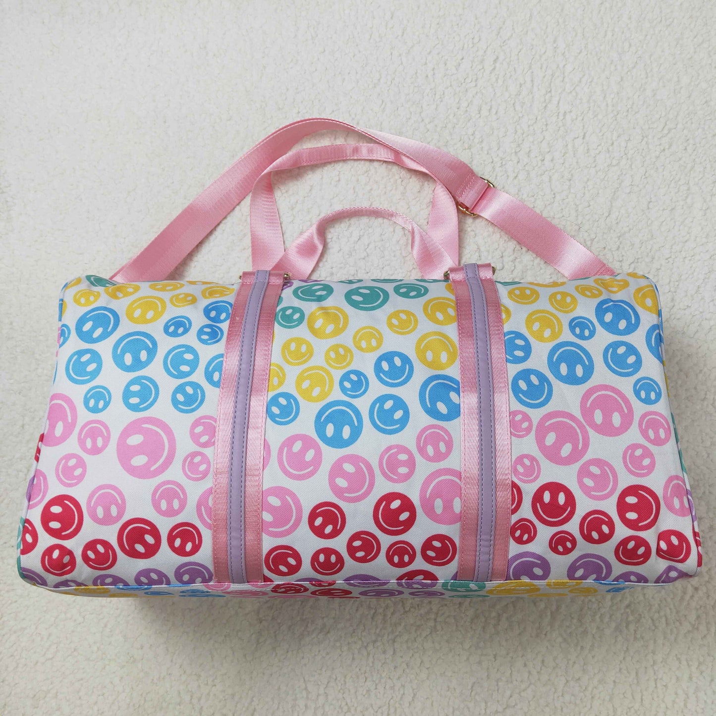 RTS NO MOQ ETA 5/7days arrived BA0068 Smiley White Gym Bag