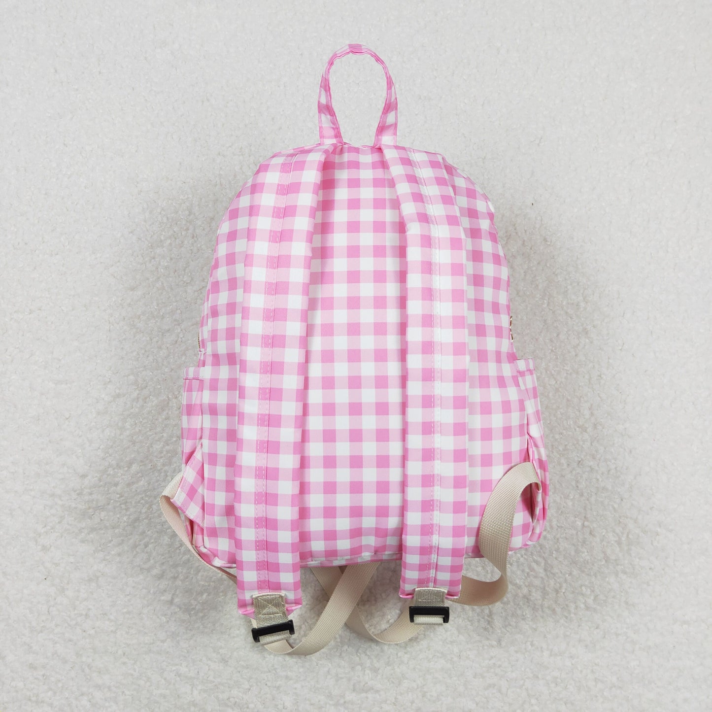 RTS NO MOQ baby girl clothes pink and white plaid Backpack and lunch box