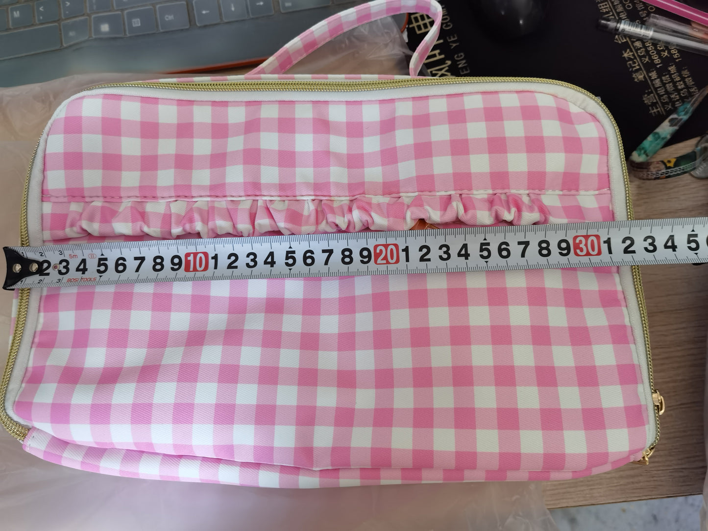 RTS NO MOQ baby girl clothes pink and white plaid Backpack and lunch box