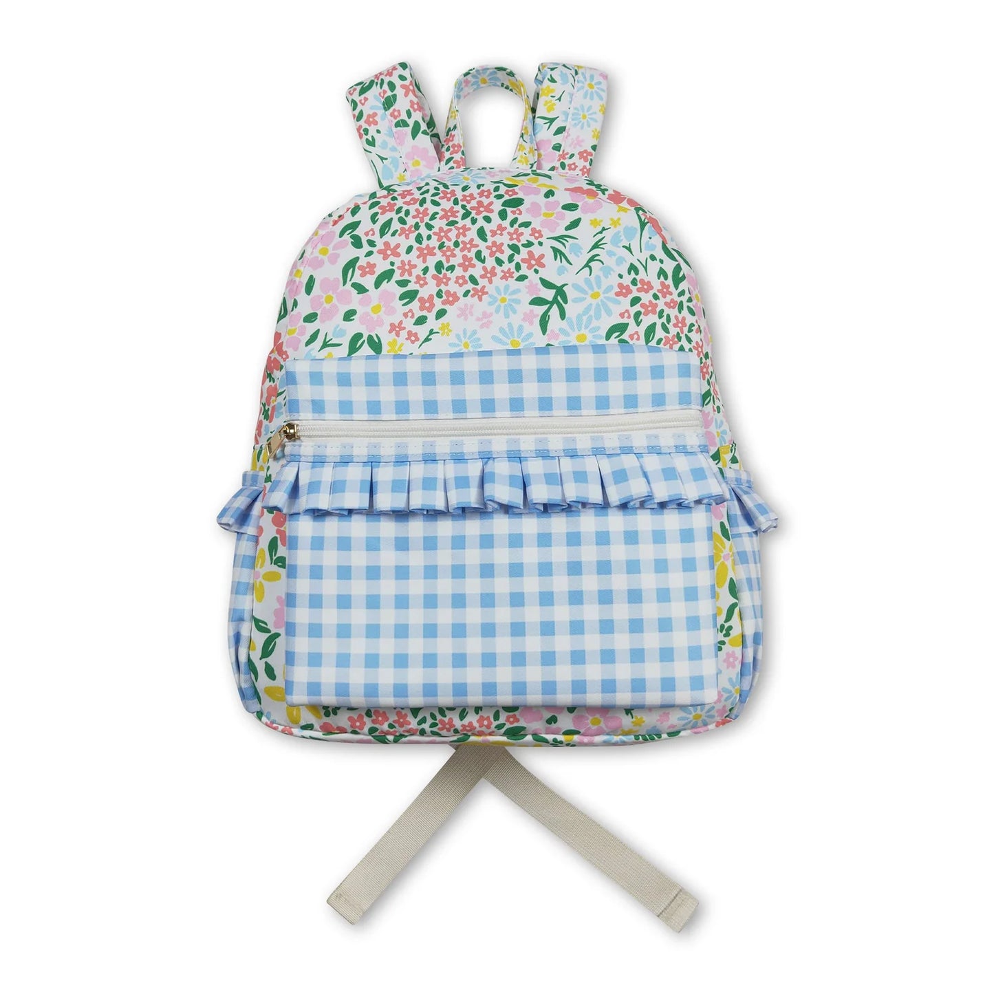 RTS NO MOQ Sibling milk silk Baby Girls Floral Print Adjustable Strap Lightweight Backpack Bags