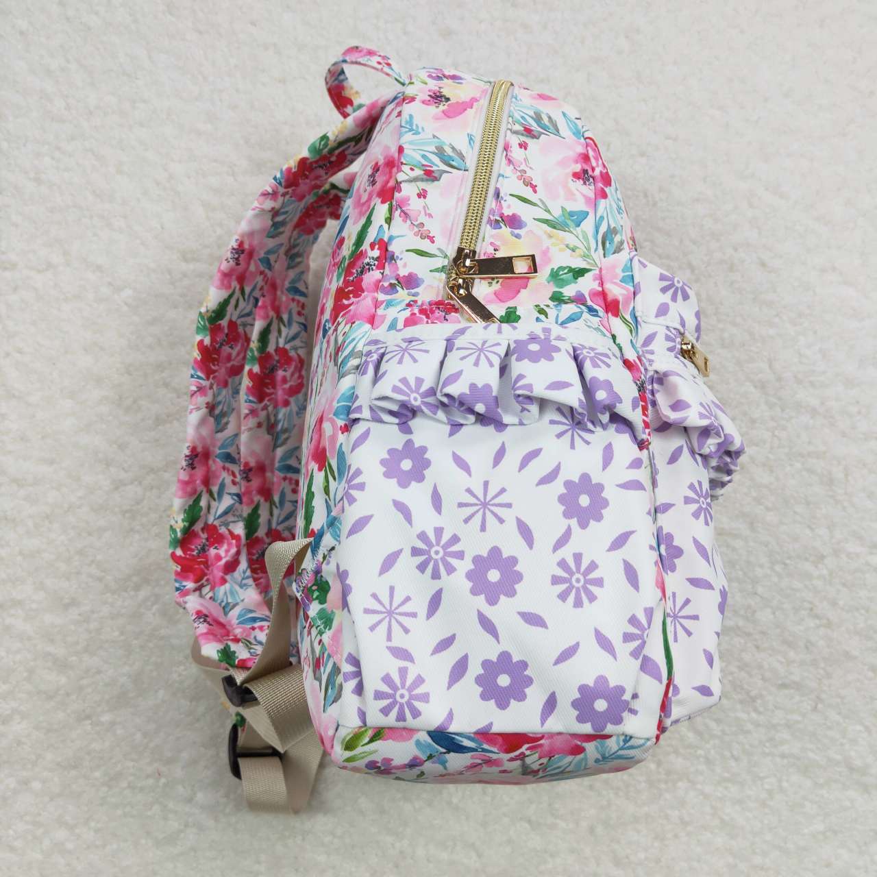 RTS NO MOQ baby girl clothes floral Backpack and lunch box