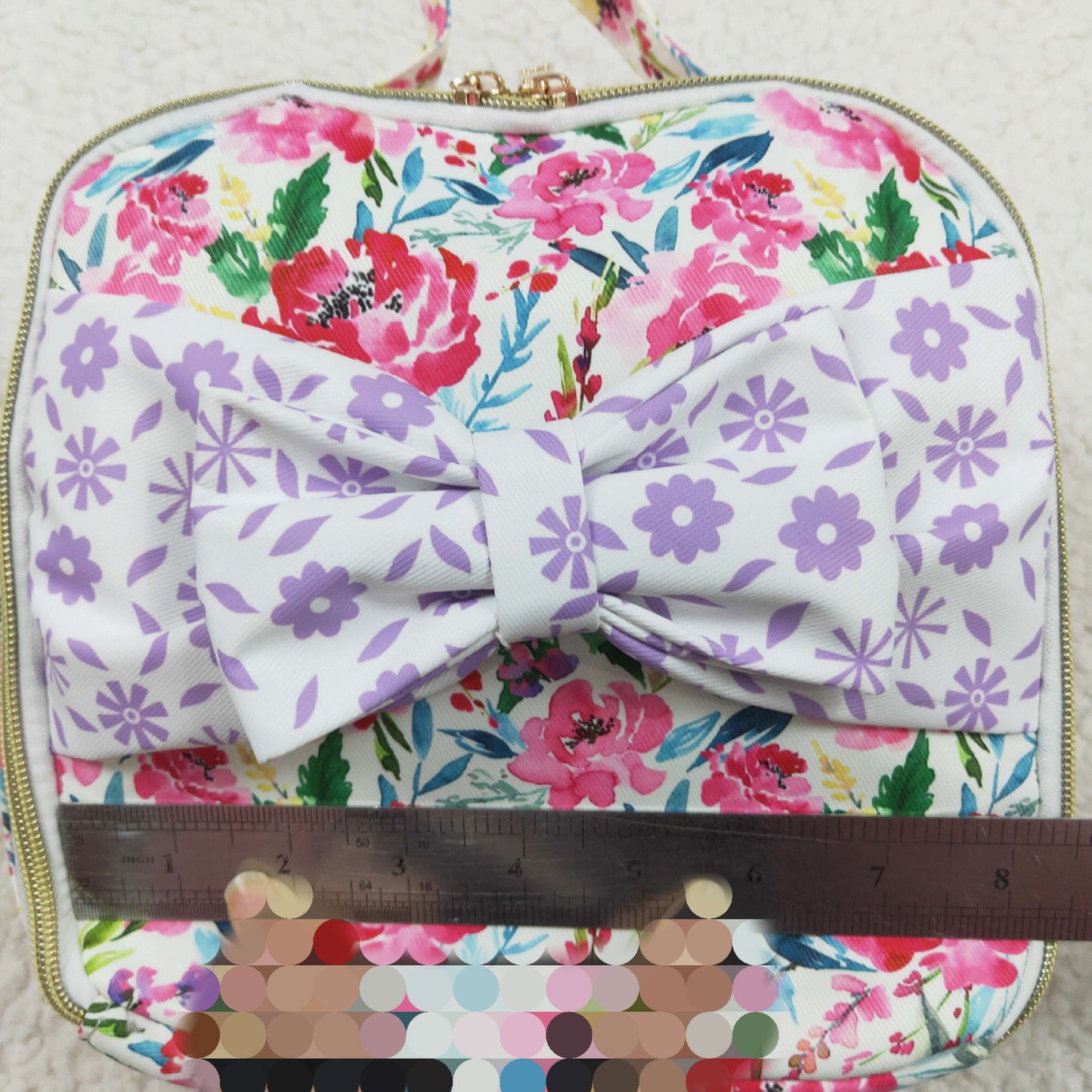 RTS NO MOQ baby girl clothes floral Backpack and lunch box