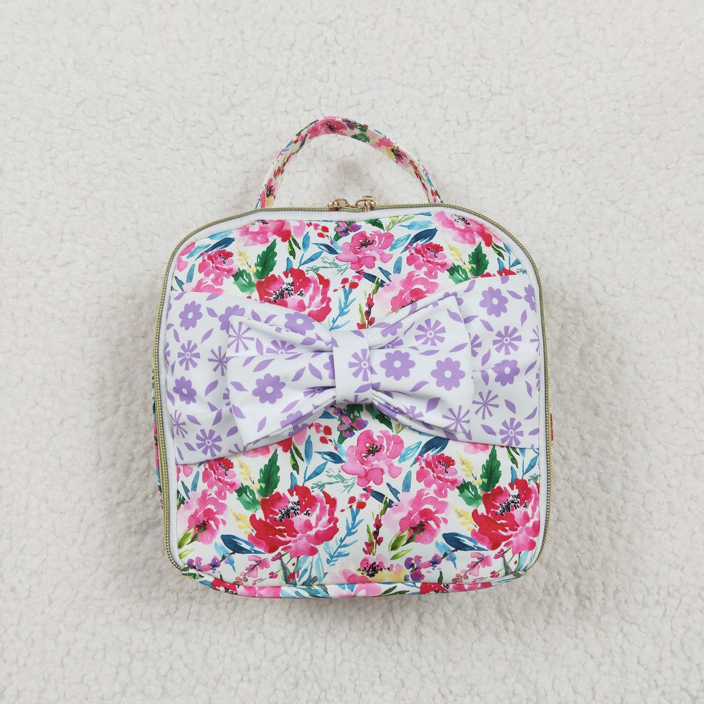 RTS NO MOQ baby girl clothes floral Backpack and lunch box