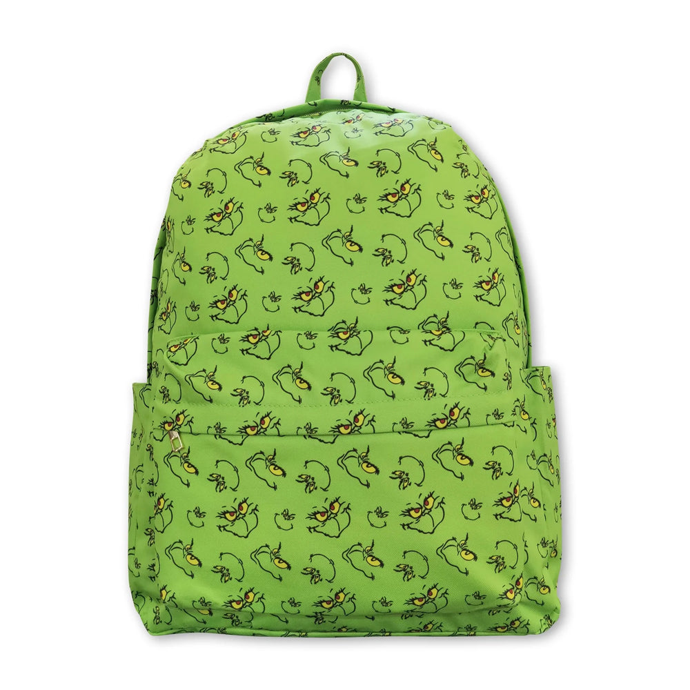 RTS NO MOQ Sibling milk silk Cute Clothes Baby Kids Christmas Print Strap Zip Backpack Bag