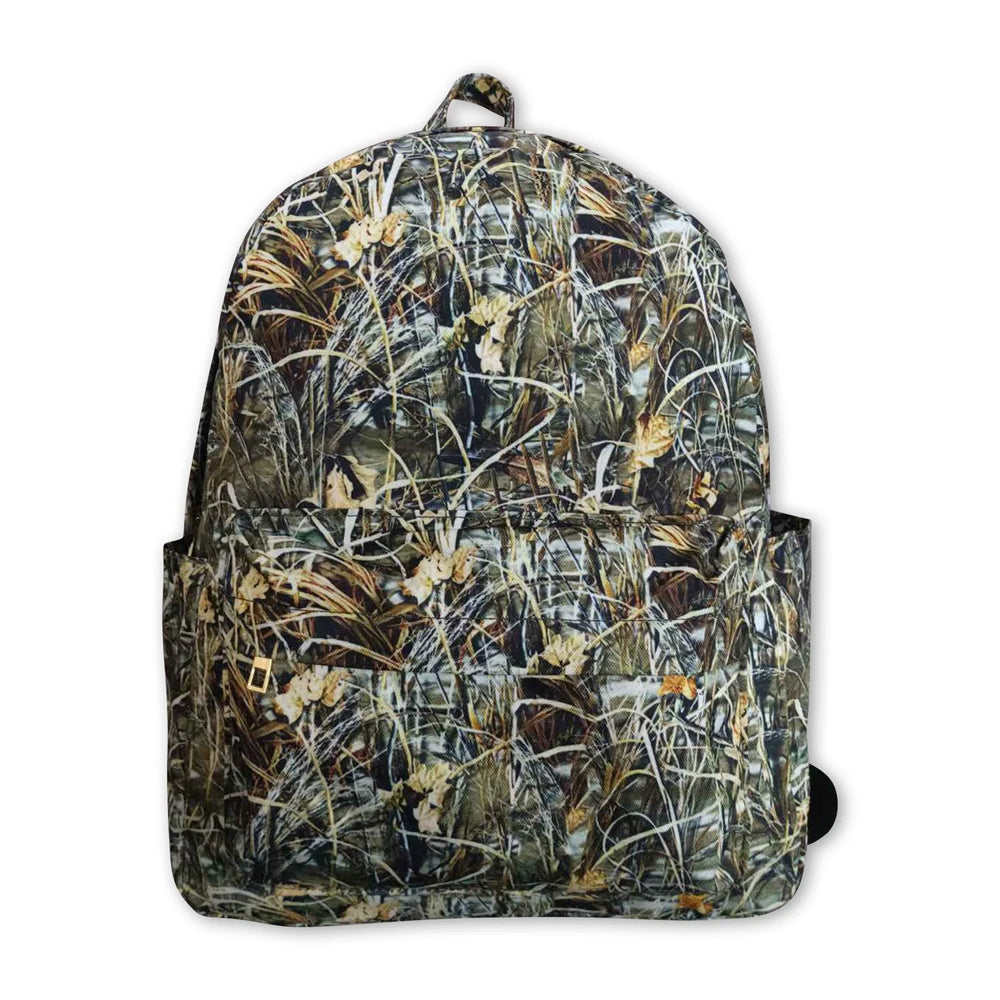 RTS NO MOQ Sibling Bags Baby Kids Camo Print Zip Pocket Backpack Back To School Bag