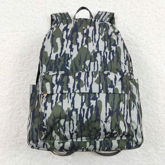 Best Sell RTS Baby Girls Green Camouflage Tree Branches Print Backpacks Cute Pattern Soft Shoulder Bags for Children