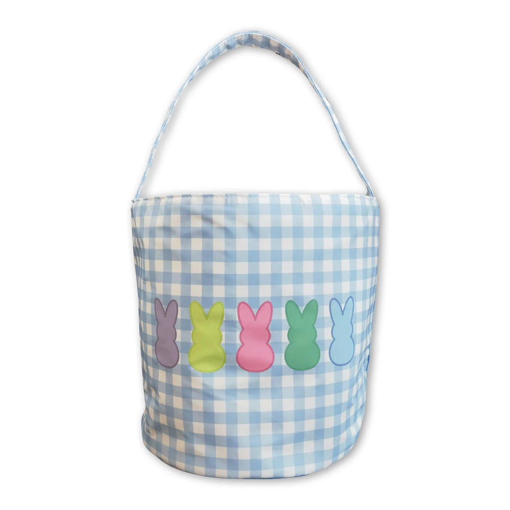 RTS NO MOQ Sibling Bags Toddler Kids Embroidery Rabbit Easter Print Basket Bags