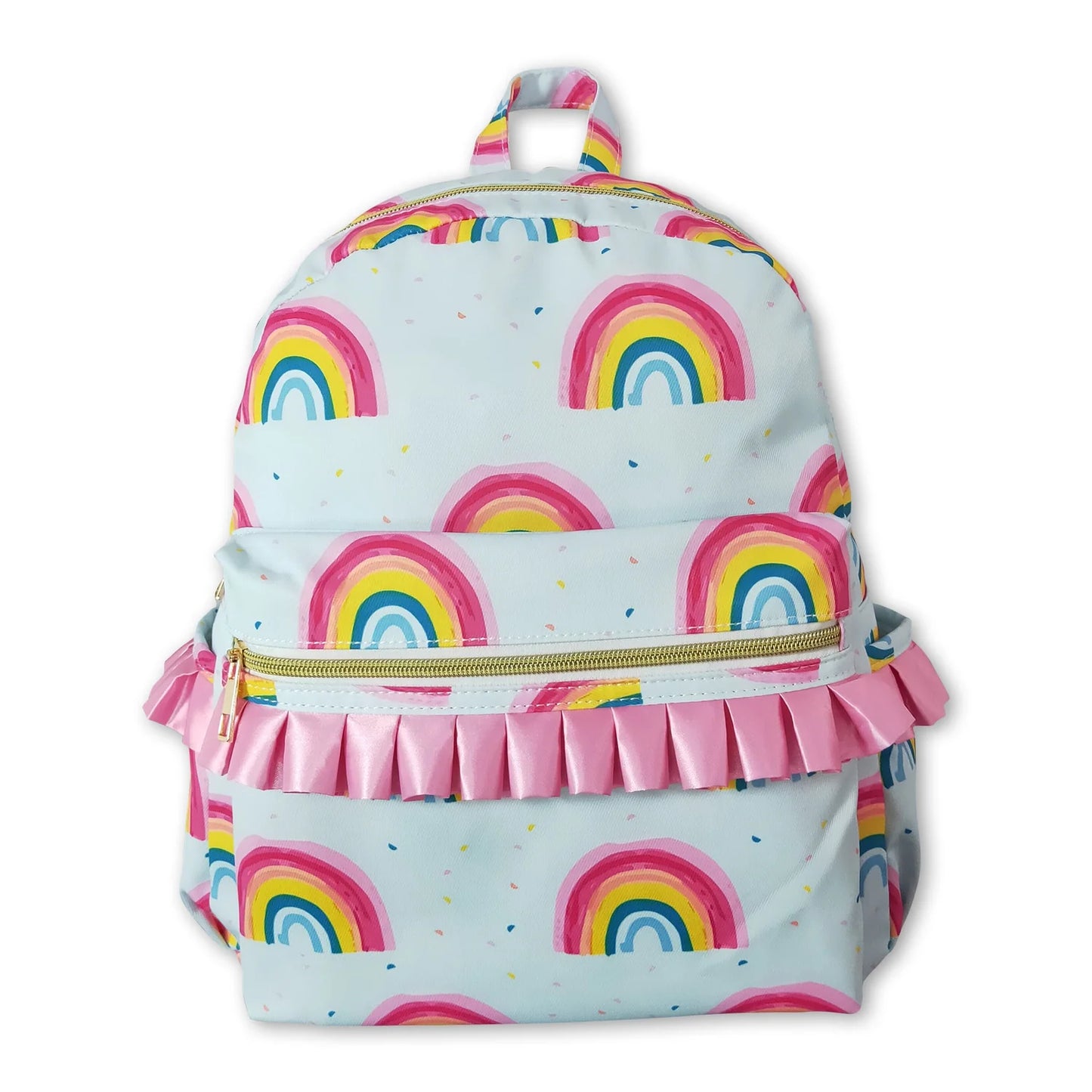 RTS NO MOQ Sibling milk silk Baby Girls Floral Print Adjustable Strap Lightweight Backpack Bags