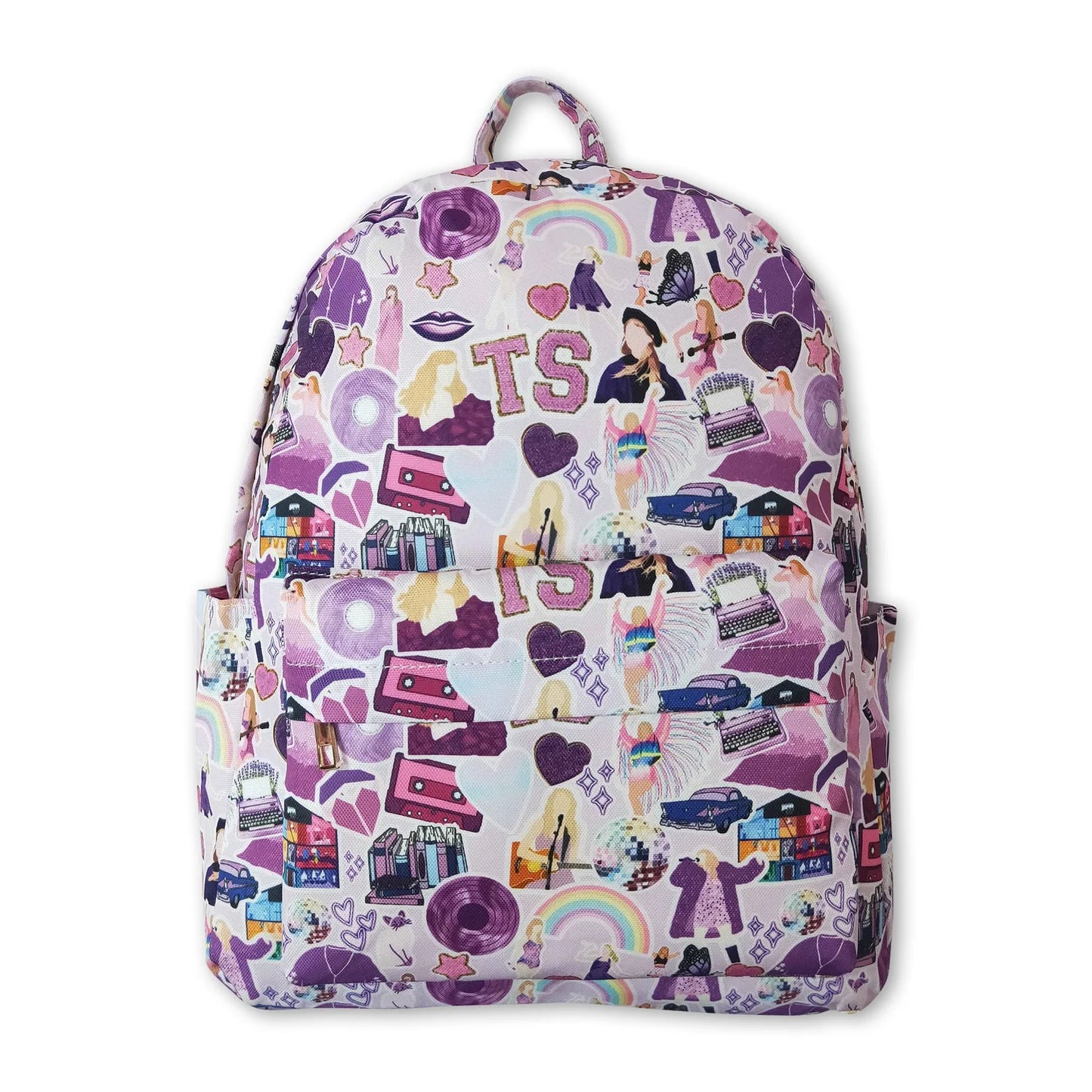 RTS NO MOQ Sibling milk silk Baby Kids Purple Printed School Backpack