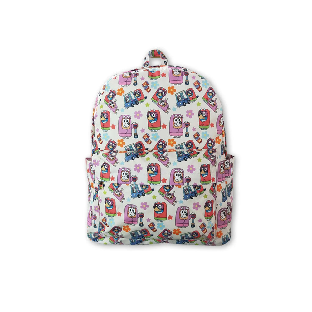 RTS NO MOQ Sibling milk silk Cute Clothes Baby Kids Floral Print Strap Zip Backpack Bag