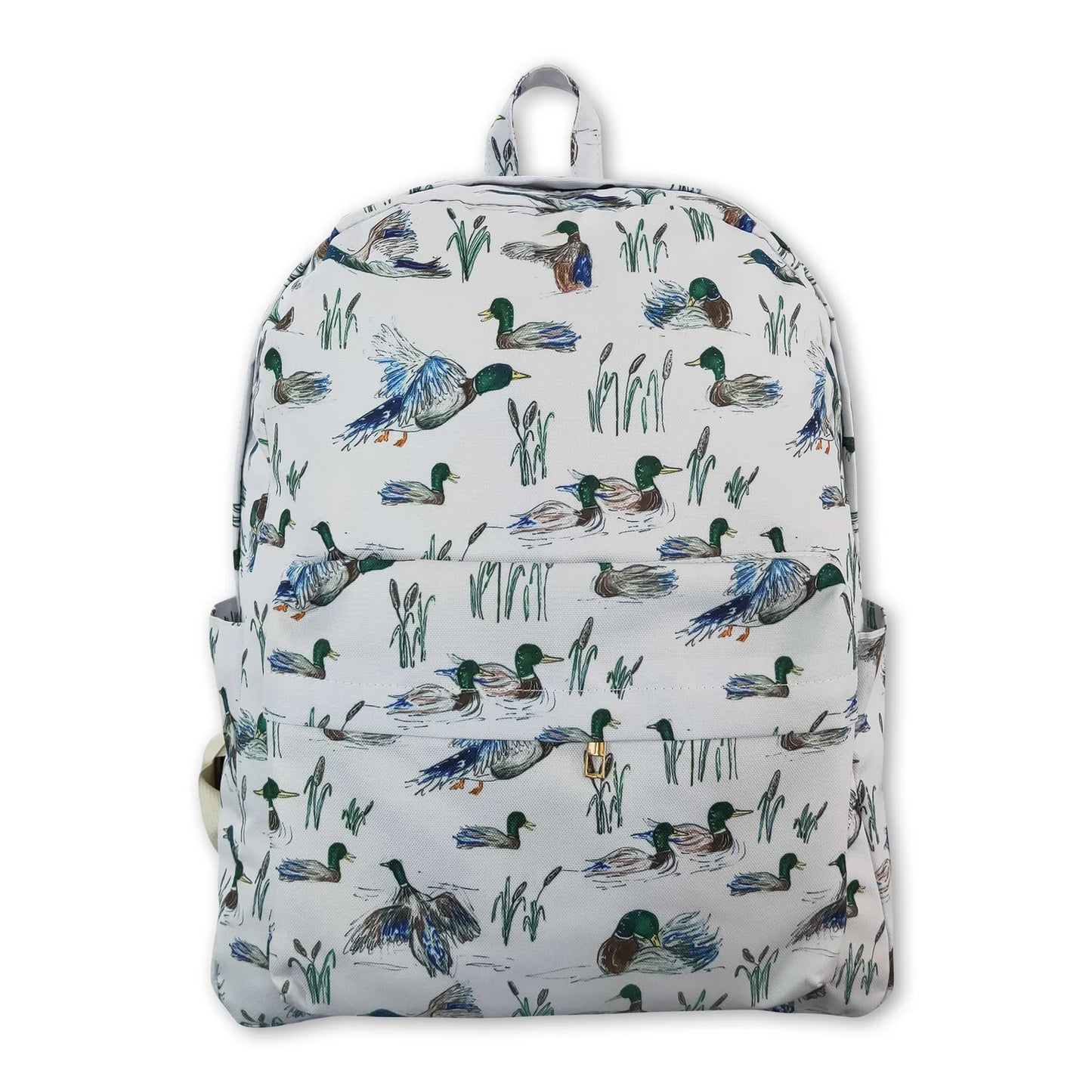 RTS NO MOQ Sibling milk silk Baby Kids Ducks Print Adjustable Strap Lightweight Backpack Bags