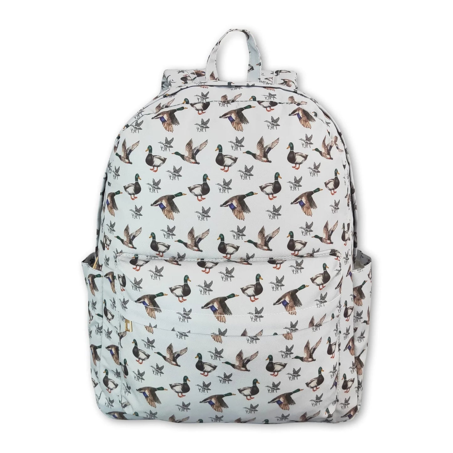 RTS NO MOQ Sibling milk silk Baby Kids Ducks Print Adjustable Strap Lightweight Backpack Bags