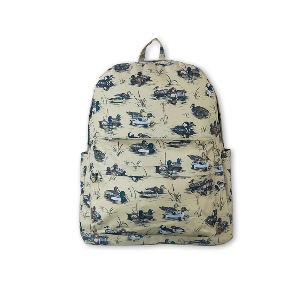 RTS NO MOQ Sibling Bags Duck Print Grey Back To School Backpack Ducks Hunting Gym Bags