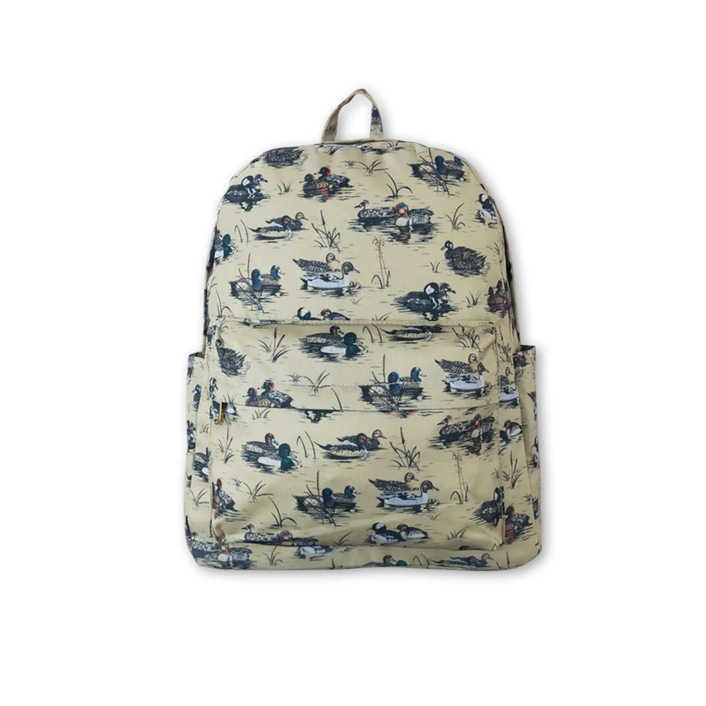 RTS NO MOQ Sibling milk silk Baby Kids Ducks Print Adjustable Strap Lightweight Backpack Bags