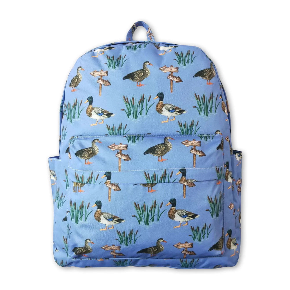 RTS NO MOQ Sibling Bags Duck Print Grey Back To School Backpack Ducks Hunting Gym Bags