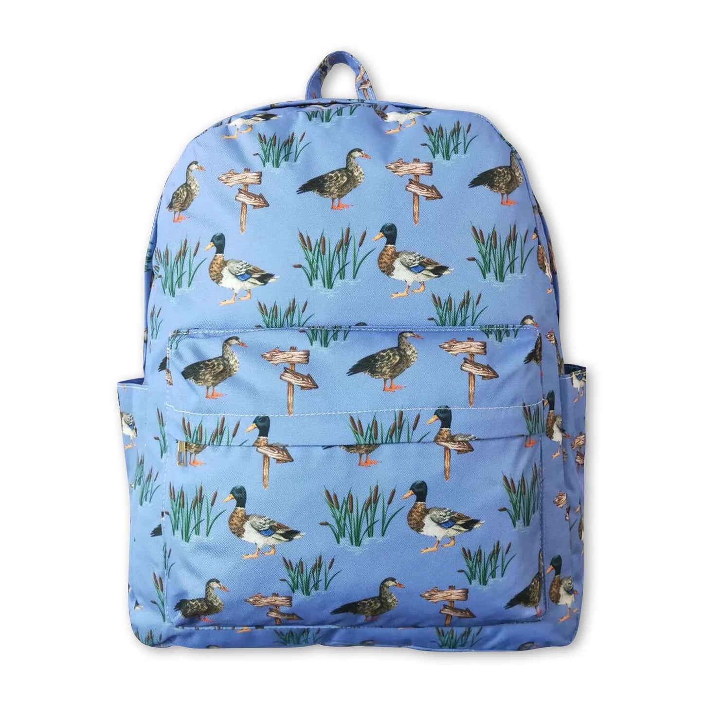 RTS NO MOQ Sibling milk silk Baby Kids Ducks Print Adjustable Strap Lightweight Backpack Bags