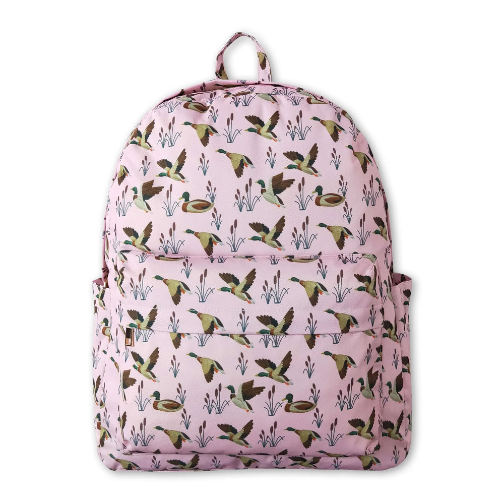 RTS NO MOQ Sibling Bags Duck Print Grey Back To School Backpack Ducks Hunting Gym Bags