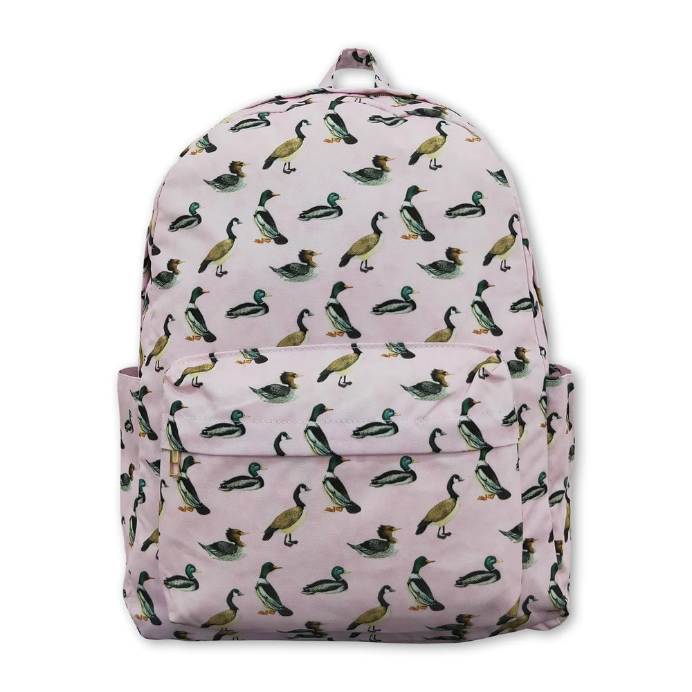 RTS NO MOQ Sibling Bags Duck Print Grey Back To School Backpack Ducks Hunting Gym Bags
