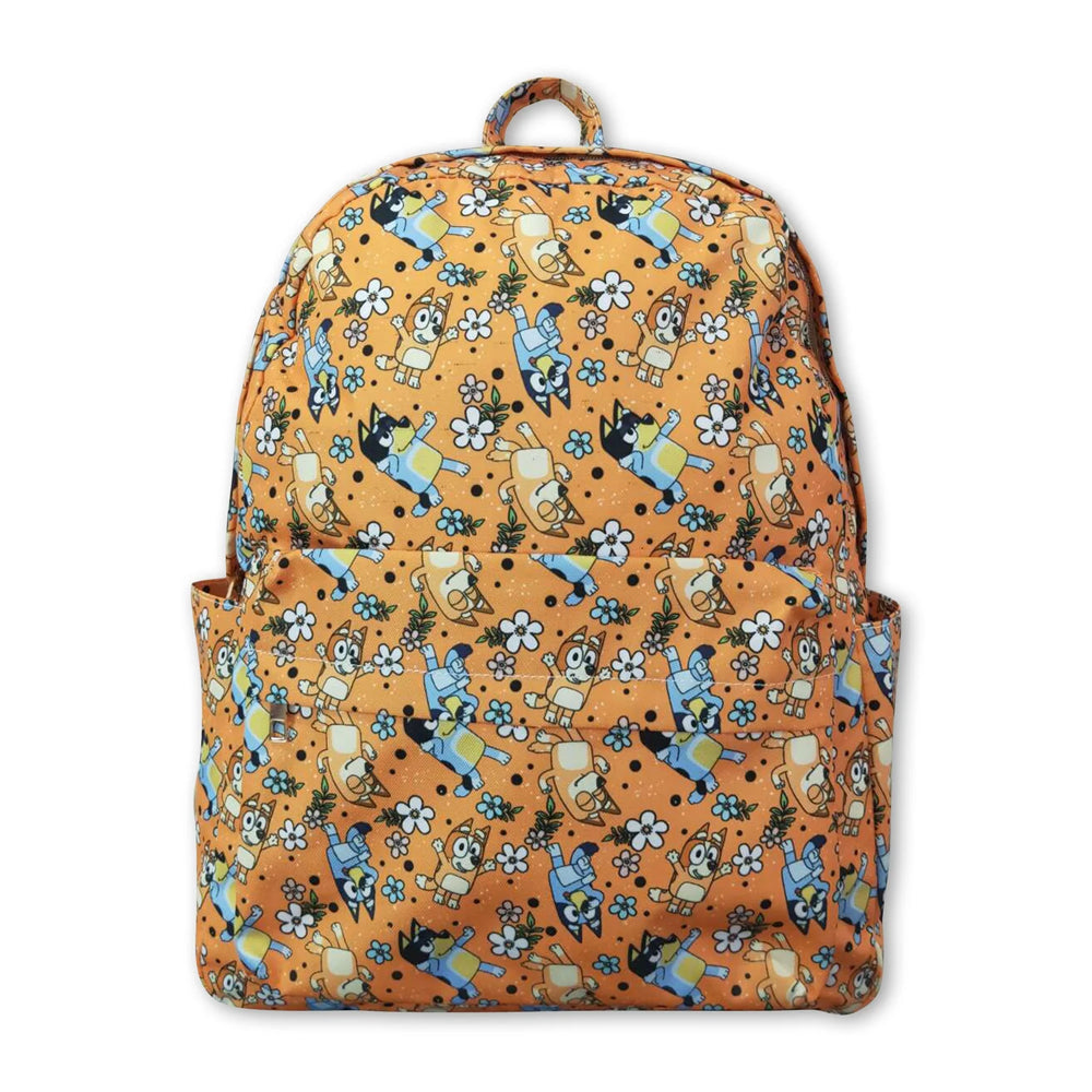 RTS NO MOQ Sibling milk silk Cute Clothes Baby Kids Floral Print Strap Zip Backpack Bag