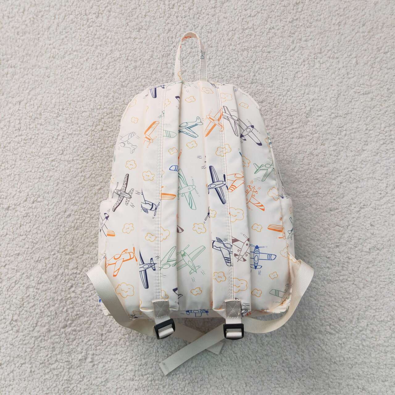 NEW RTS NO MOQ milk silk Restock BA0220 Baby Kids Airplane Printed Zip Backpack