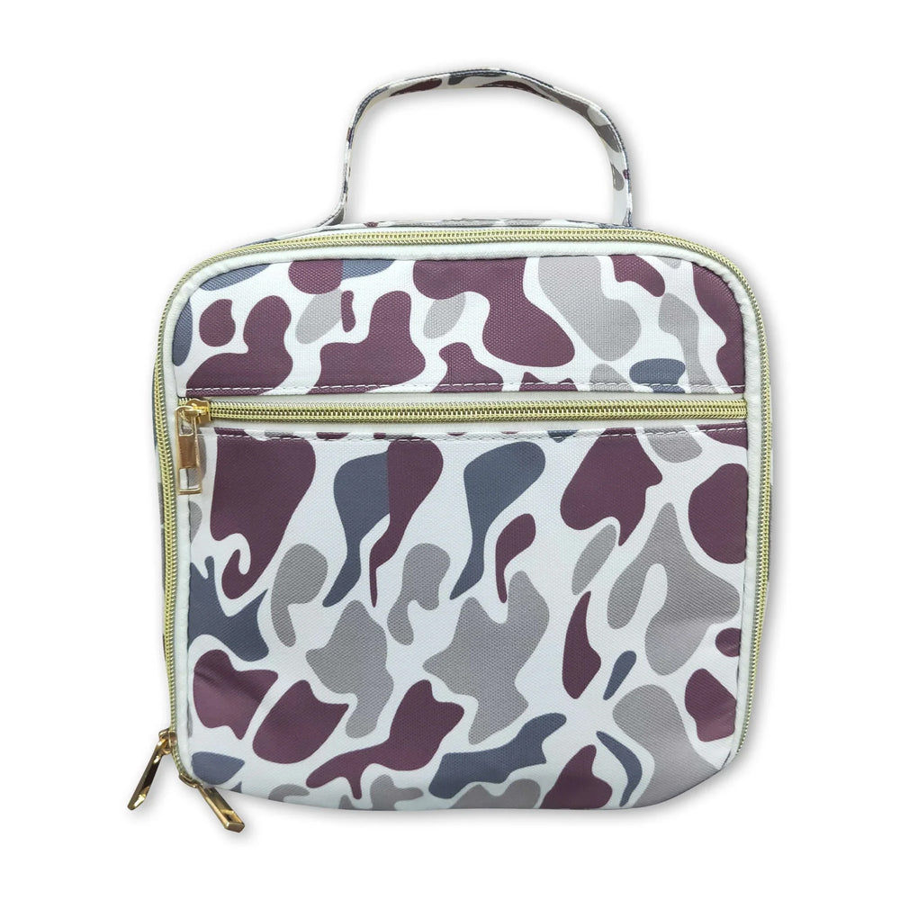 RTS NO MOQ Sibling milk silk Baby Kids Camo Hunting Print Backpacks Bags Boxes