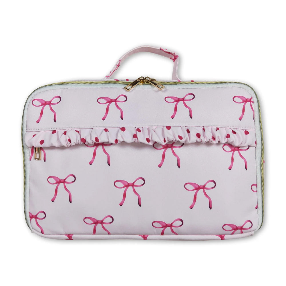RTS NO MOQ Sibling milk silk Baby Kids Floral Bow Print Thermal Lunch Bags Boxes