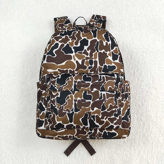 Best Sell RTS Baby Kids Boys Brown Camouflage Backpack with Zipper Kids Shoulder Bag for Outdoor