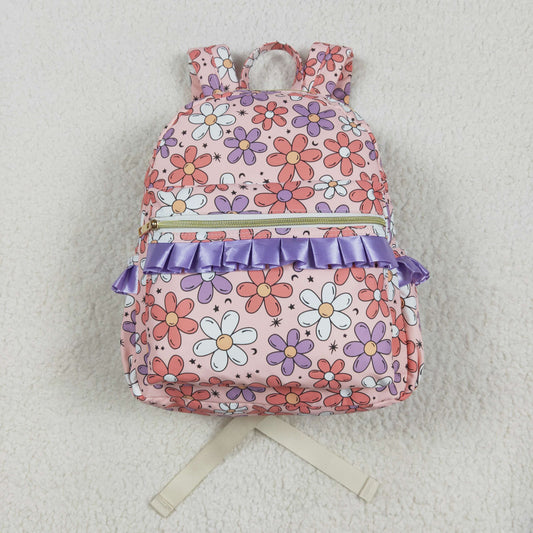 RTS NO MOQ BA0240 Pink small backpack with flowers, moon and stars