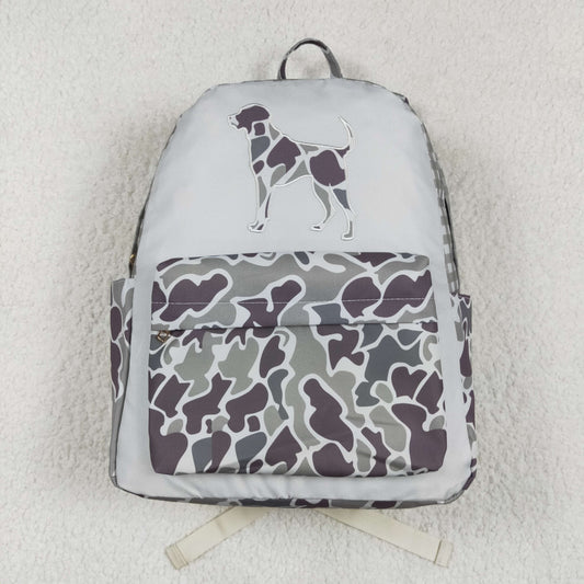 rts no moq BA0268 Embroidered camouflage puppy plaid backpack