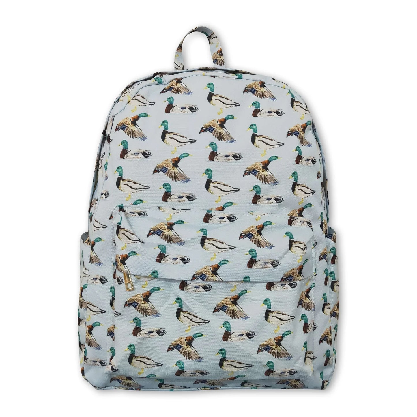 RTS NO MOQ Sibling milk silk Baby Kids Ducks Print Adjustable Strap Lightweight Backpack Bags