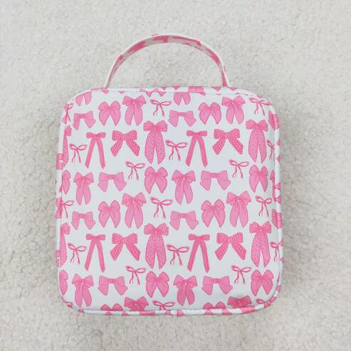 RTS NO MOQ Sibling Baby Girls Pink Bows Plaid Lunch Bag Kids Backpack