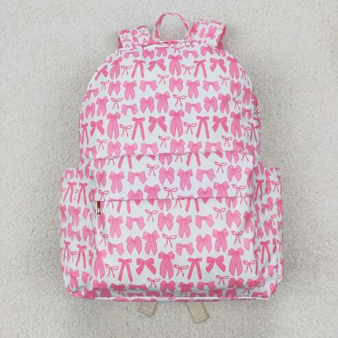 RTS NO MOQ Sibling Baby Girls Pink Bows Plaid Lunch Bag Kids Backpack