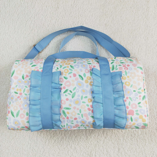 RTS NO MOQ BA0292 Gym bag with floral blue lace and white