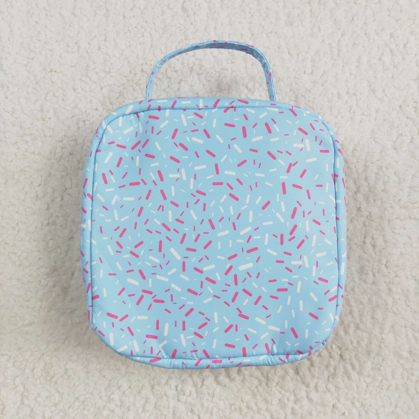RTS NO MOQ BA0296 Team fireworks plaid blue lunch bag lunch box bag