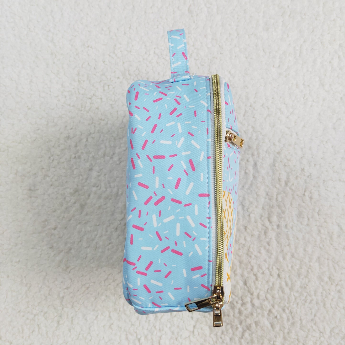 RTS NO MOQ BA0296 Team fireworks plaid blue lunch bag lunch box bag