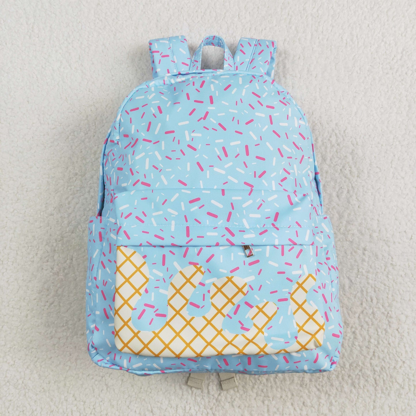 RTS NO MOQ BA0297 Team fireworks plaid blue large backpack