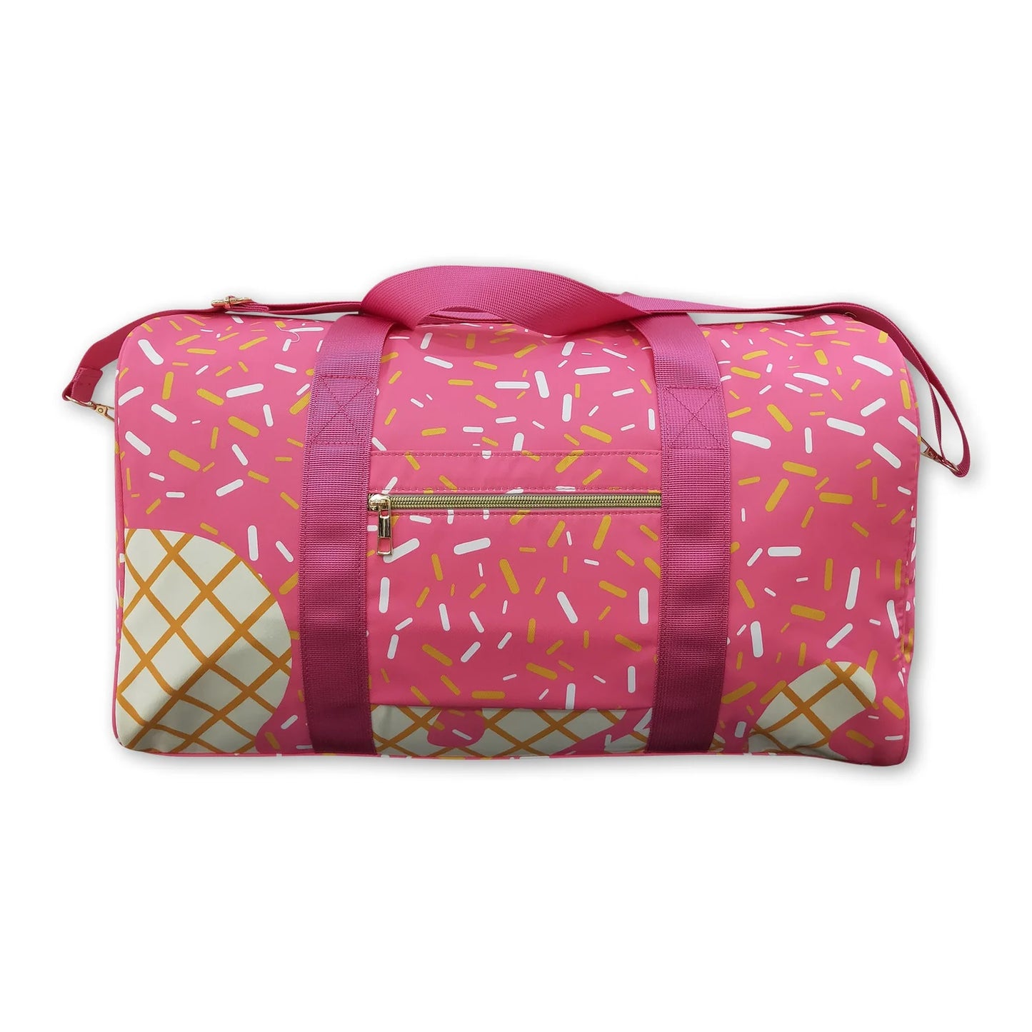 RTS NO MOQ Sibling milk silk Baby Kids  Ice Cream Drip Printed Zipper Gym Bags All Season Fitness Picnic Handbags