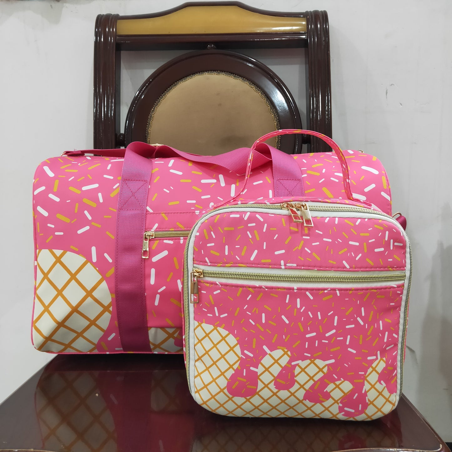 RTS NO MOQ baby kids clothes team pink kids backpack and lunch box