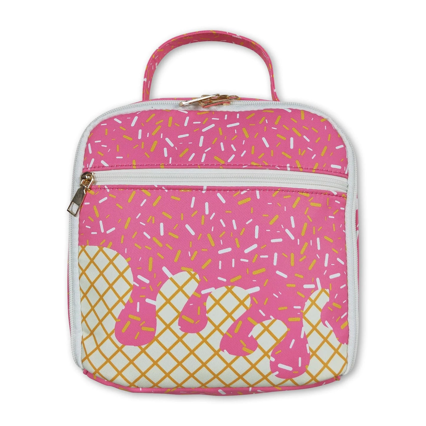 RTS NO MOQ Sibling milk silk Baby Kids Pink Drips Sprinkles Kids Backpack