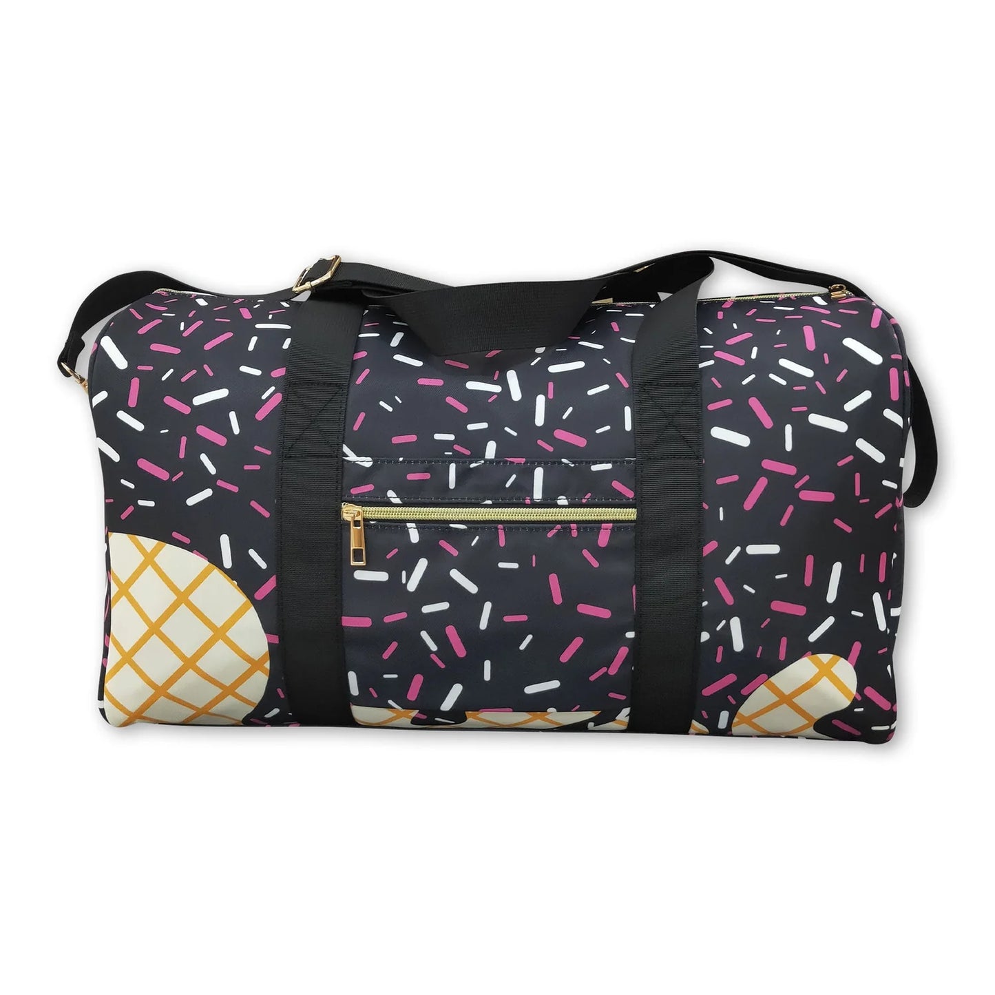 RTS NO MOQ Sibling milk silk Baby Kids  Ice Cream Drip Printed Zipper Gym Bags All Season Fitness Picnic Handbags