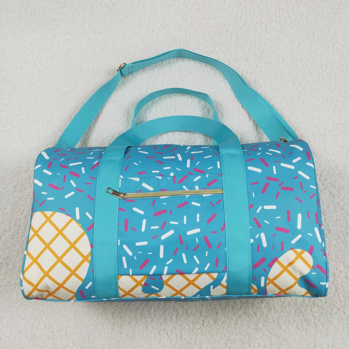 RTS NO MOQ BA0304 Waffle Ice Cream Green Gym Bag