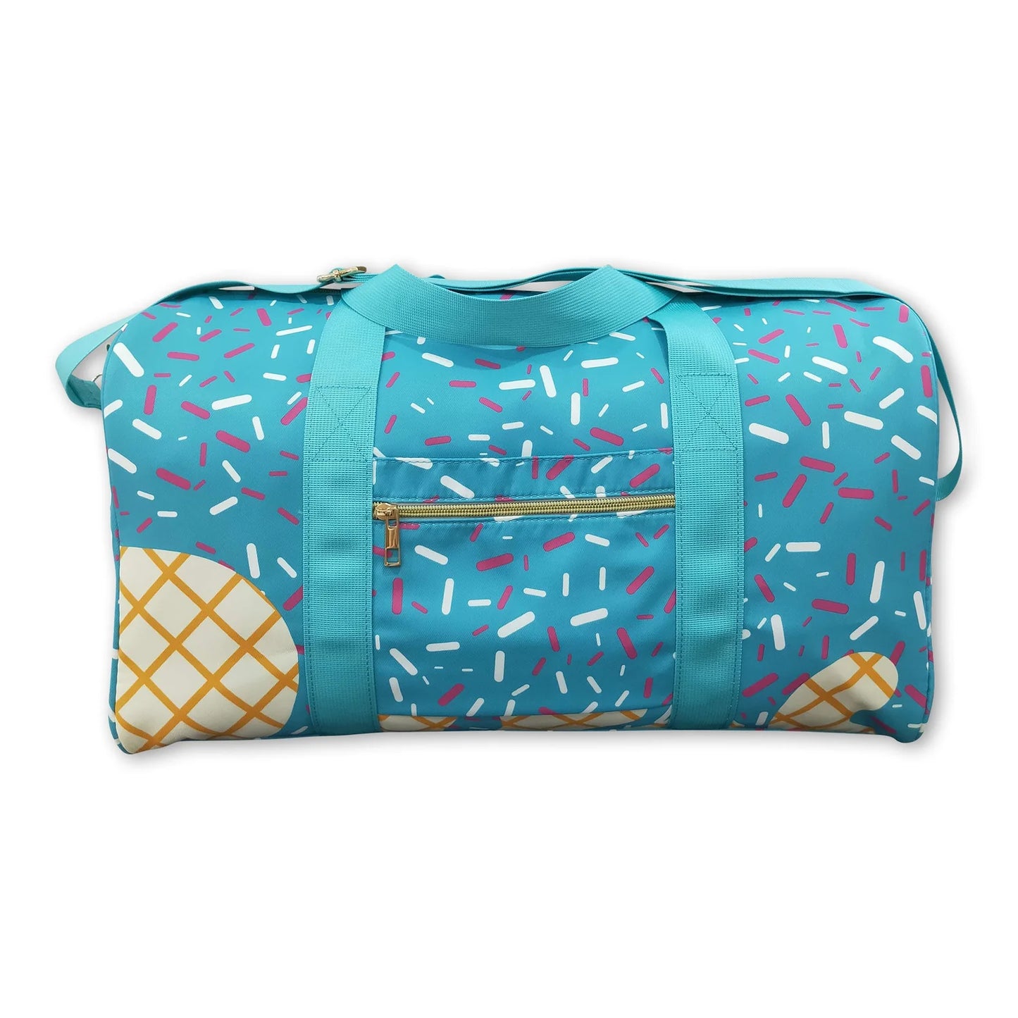 RTS NO MOQ Sibling milk silk Baby Kids  Ice Cream Drip Printed Zipper Gym Bags All Season Fitness Picnic Handbags