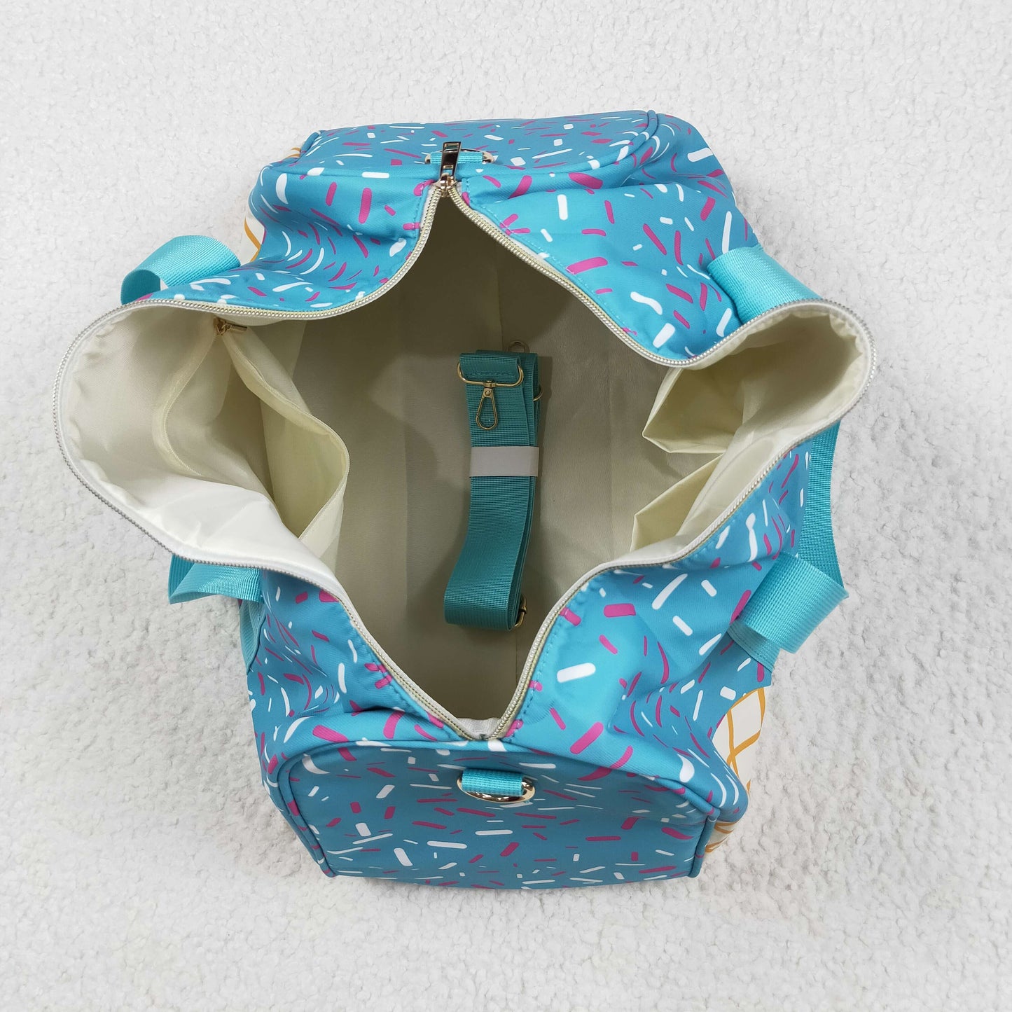 RTS NO MOQ BA0304 Waffle Ice Cream Green Gym Bag