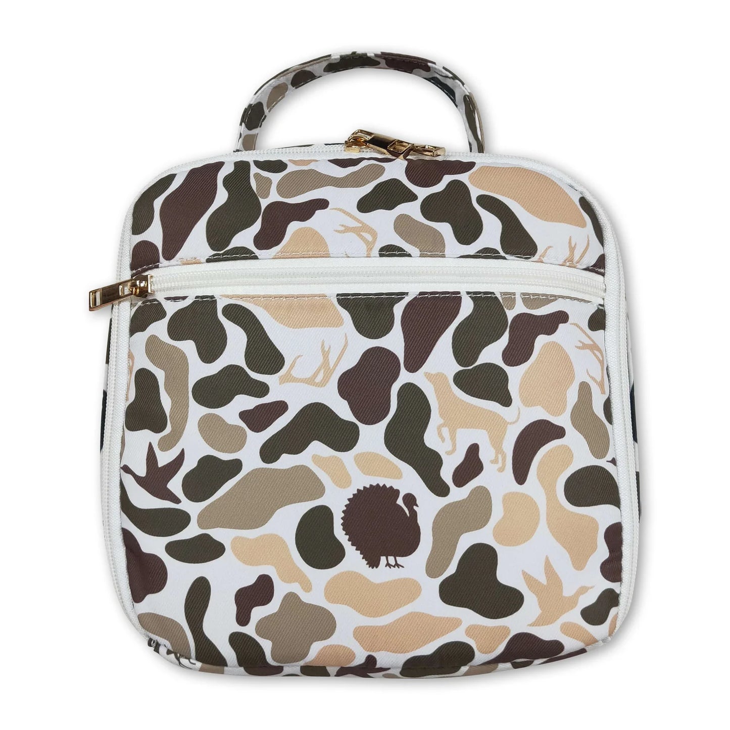 RTS NO MOQ Sibling milk silk Baby Kids Camouflage Deer Hunting Pocket Duffle Gym Bags Zipper Lunch Bags