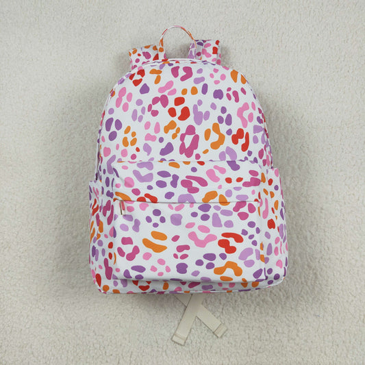 RTS NO MOQ（In Stock) BA0307 Pink and purple leopard lace backpack