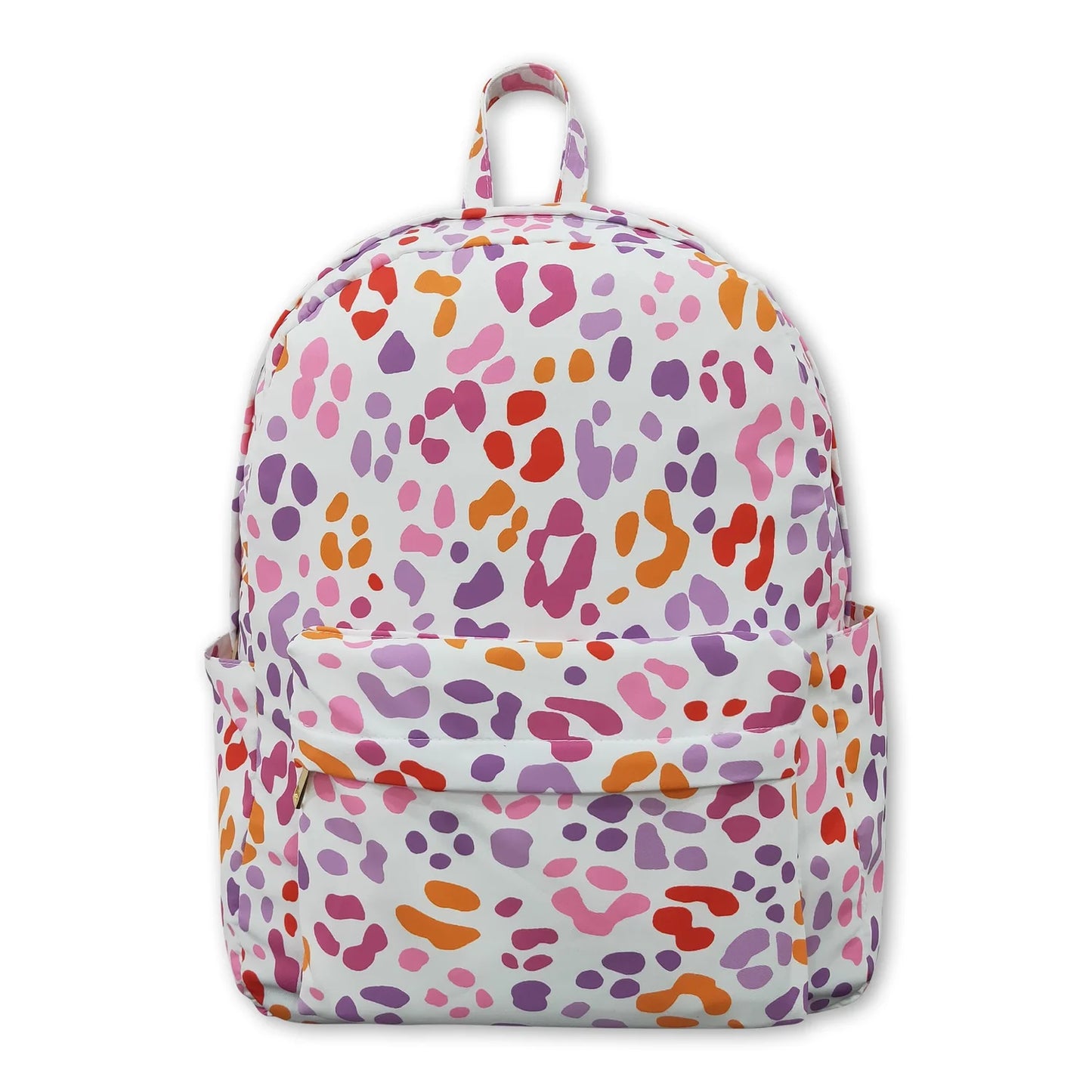 RTS NO MOQ Sibling milk silk Baby Kids Pink Leopard Ruffle Printed School Bag Lunch Box