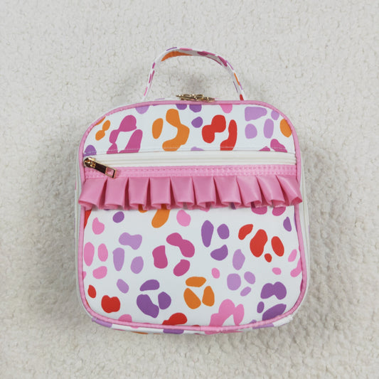 RTS NO MOQ（In Stock ) BA0309 Pink and purple leopard print lace lunch bag