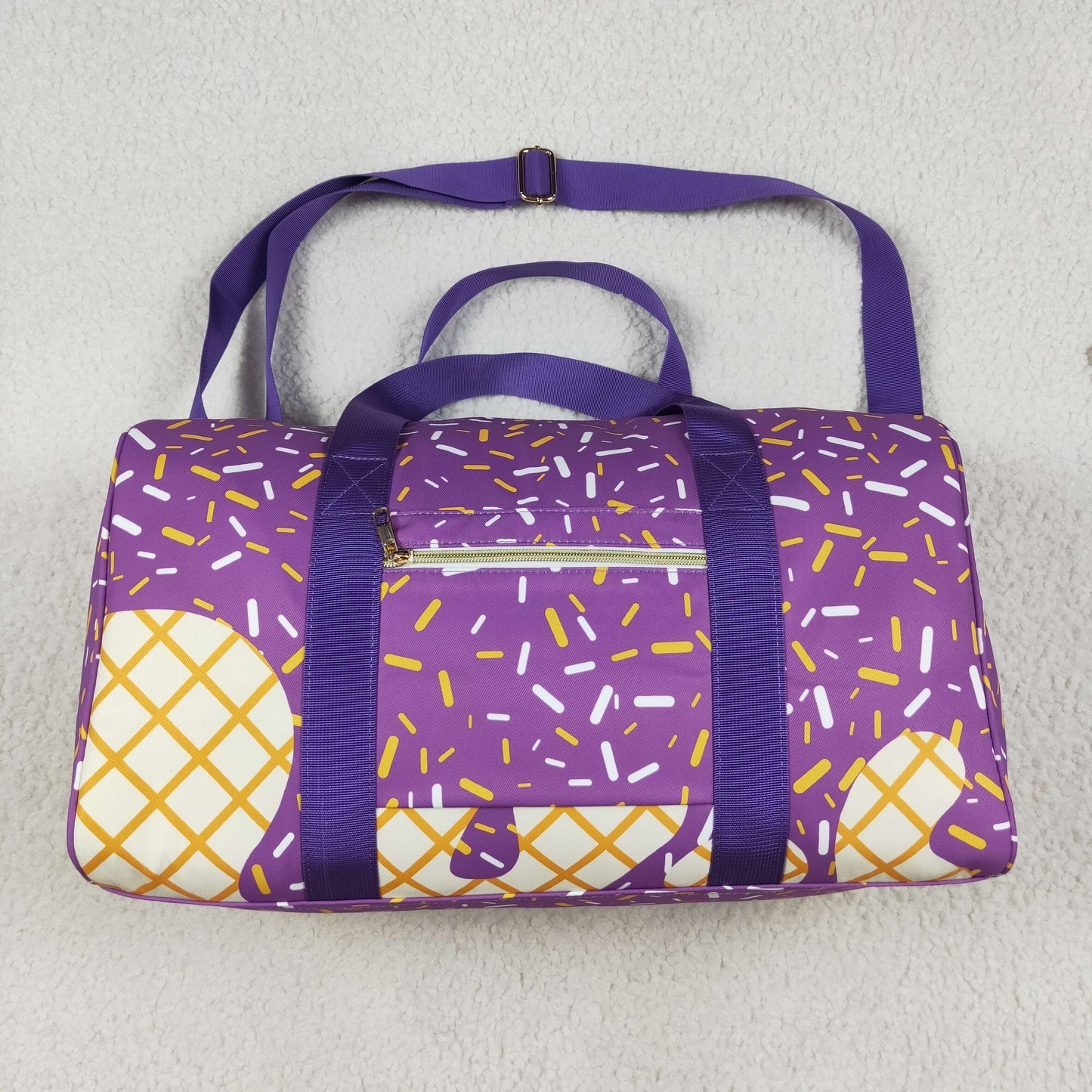 RTS NO MOQ（In Stock) BA0321 Waffle ice cream purple gym bag