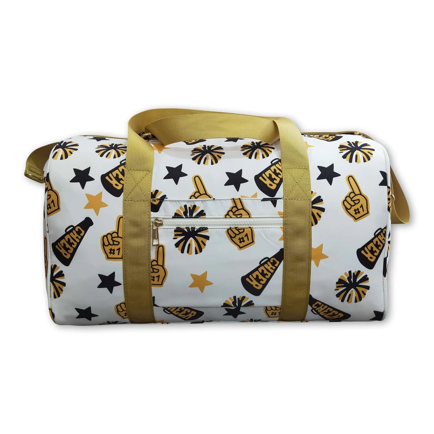 RTS NO MOQ Sibling milk silk Baby Kids Team Black Gold Cheer Zipper School Lunch Boxes Zipper Gym Bags