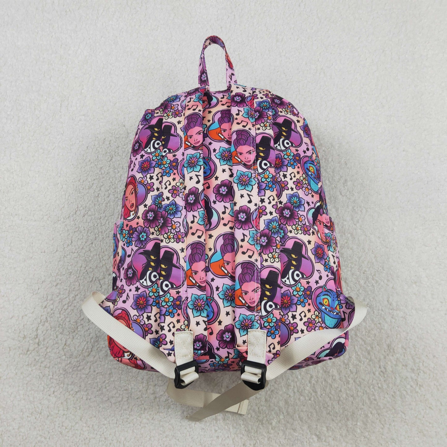 RTS NO MOQ BA0384 Kids Girls Floral Backpack Purple Trendy School Bag